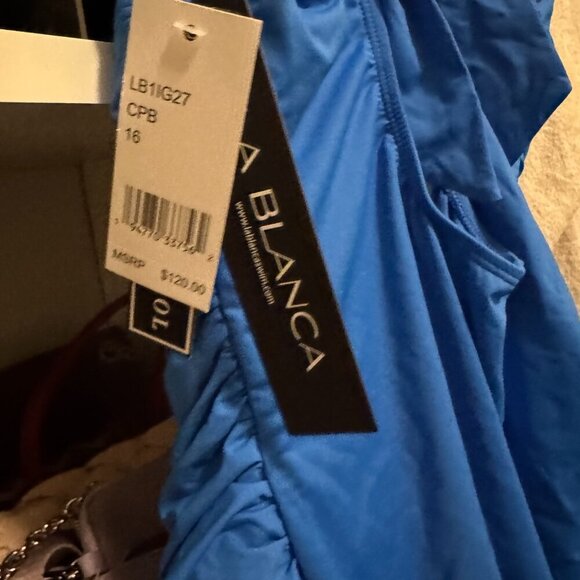 La Blanca Women's One Piece Swimsuit High Neck Keyhole Island Goddess - Picture 3 of 4